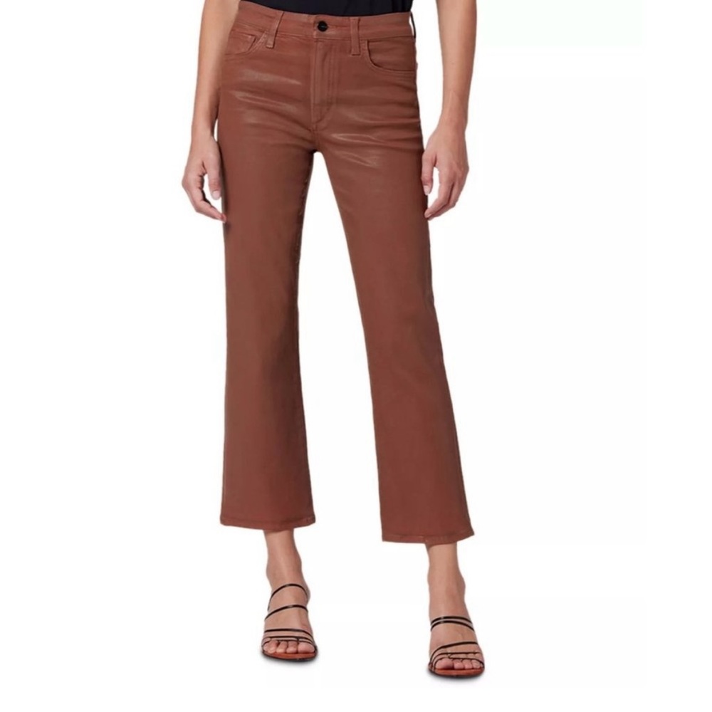 Joe's Jeans Womens Size 30 The Callie Crop Coated Jeans in Cinnamon Brown $198